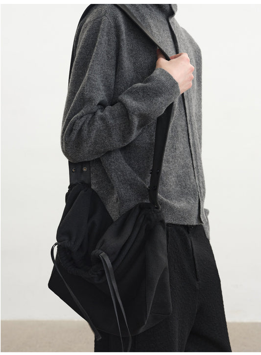 Wax-finished Shoulder Bag