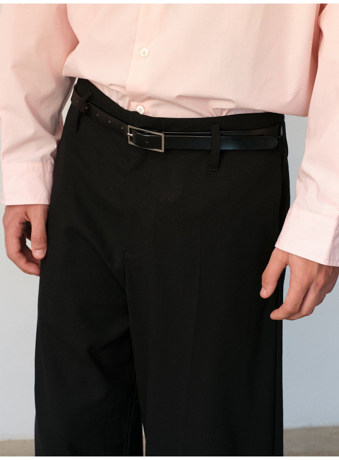 Curved-Leg Casual Pants