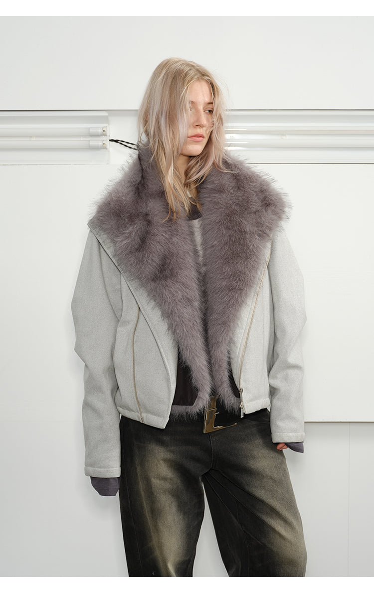 Detachable fur collar Thick jacket