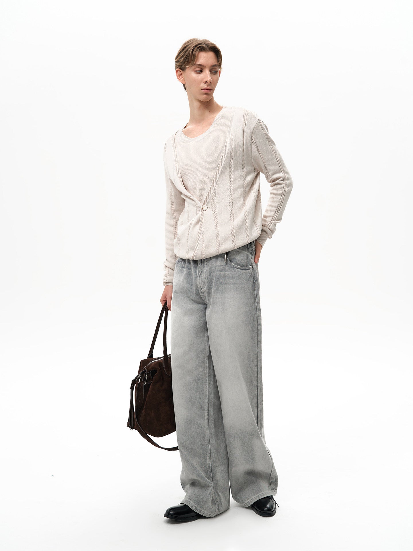 Double-Layer Faux Two-Piece Knit