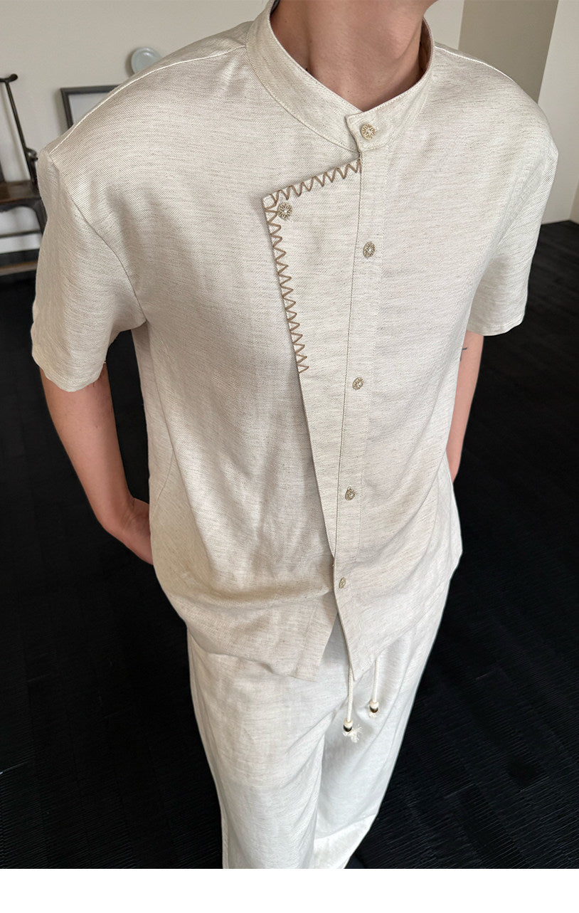Faux Placket Casual Shirt