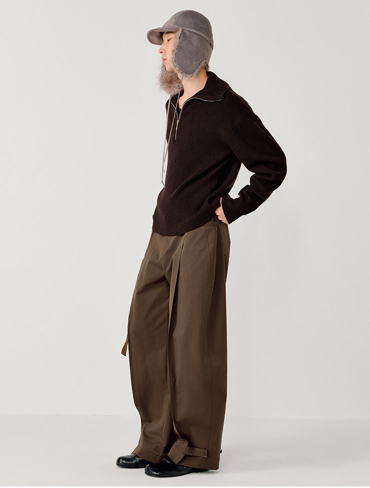 Loose-fit Casual Pants with Elastic Waistband