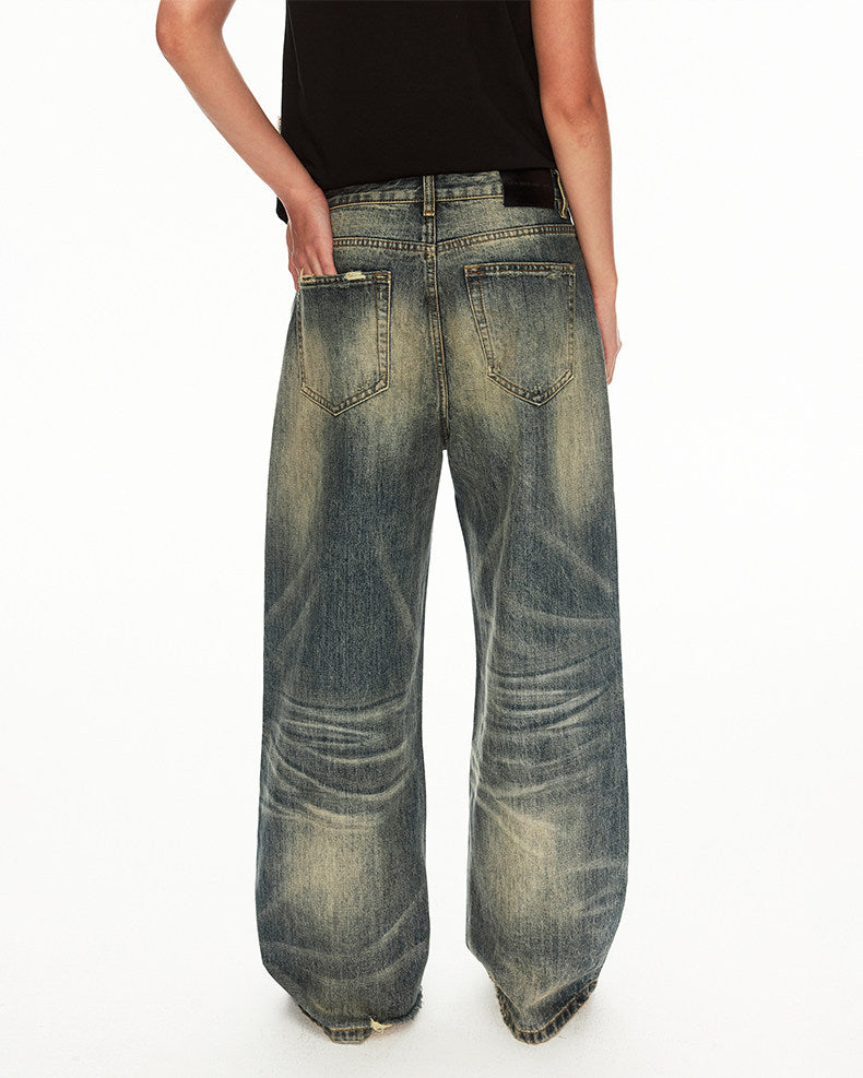 Unisex Washed Denim Pants