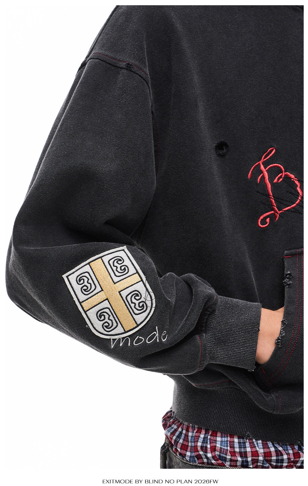 Vintage-Wash Sweatshirt with Embroidery