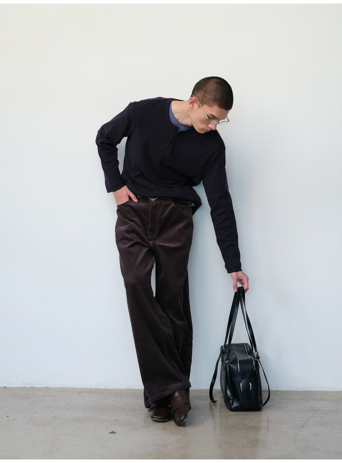 Two-Tone Wash Corduroy Casual Pants