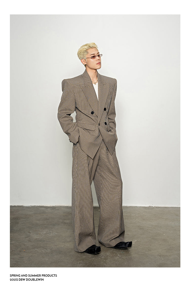 Retro Style Houndstooth Suit