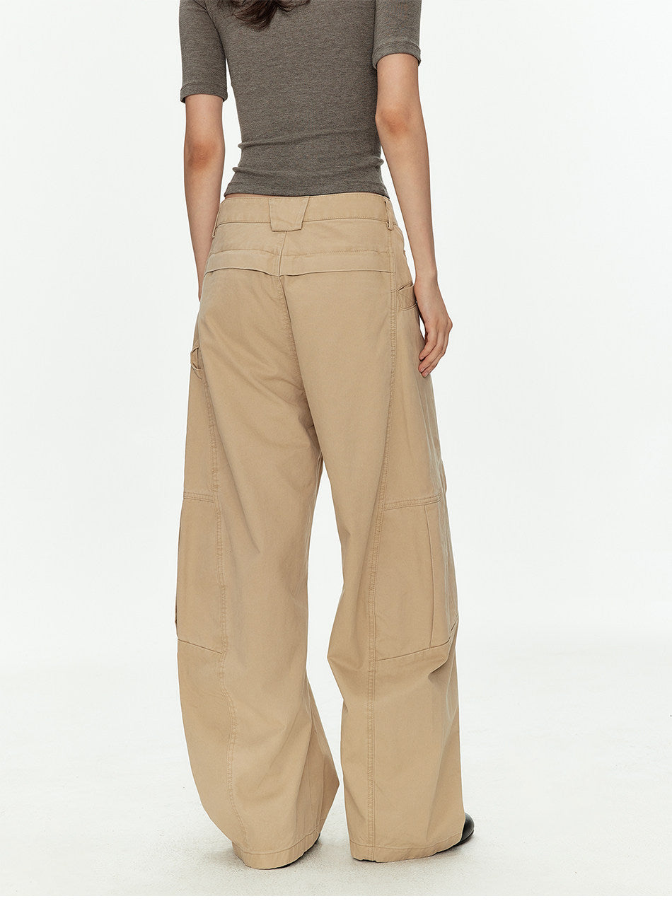 Deconstructed Curved Casual Pants