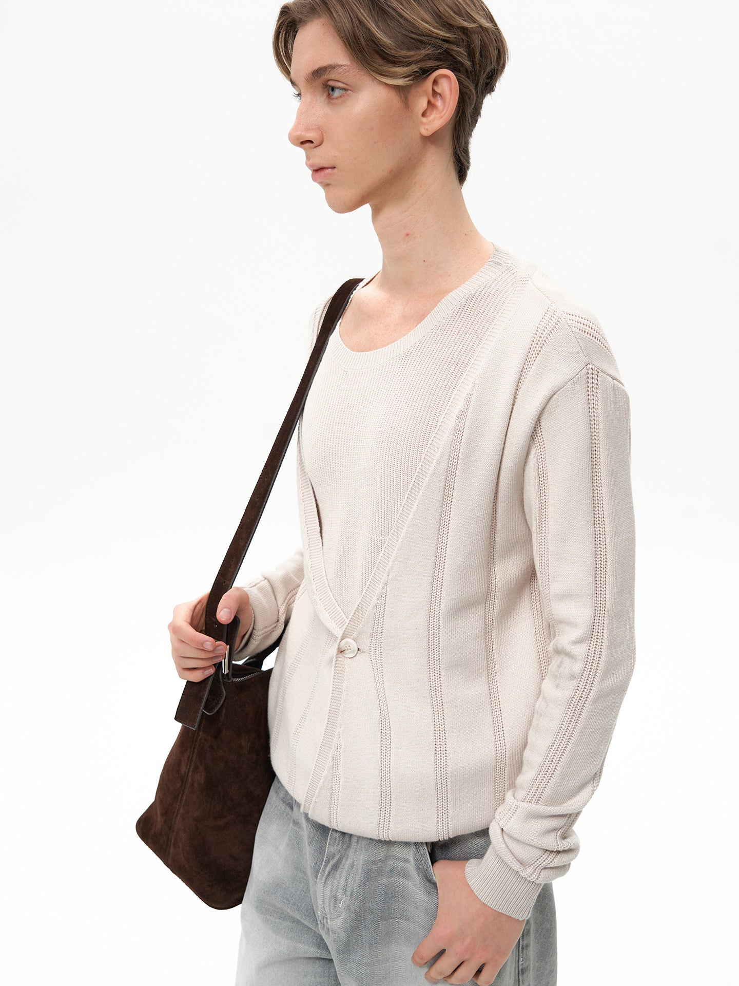 Double-Layer Faux Two-Piece Knit