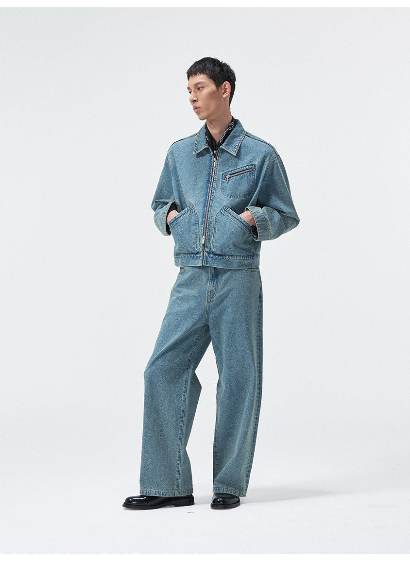 Distressed Wash Jeans