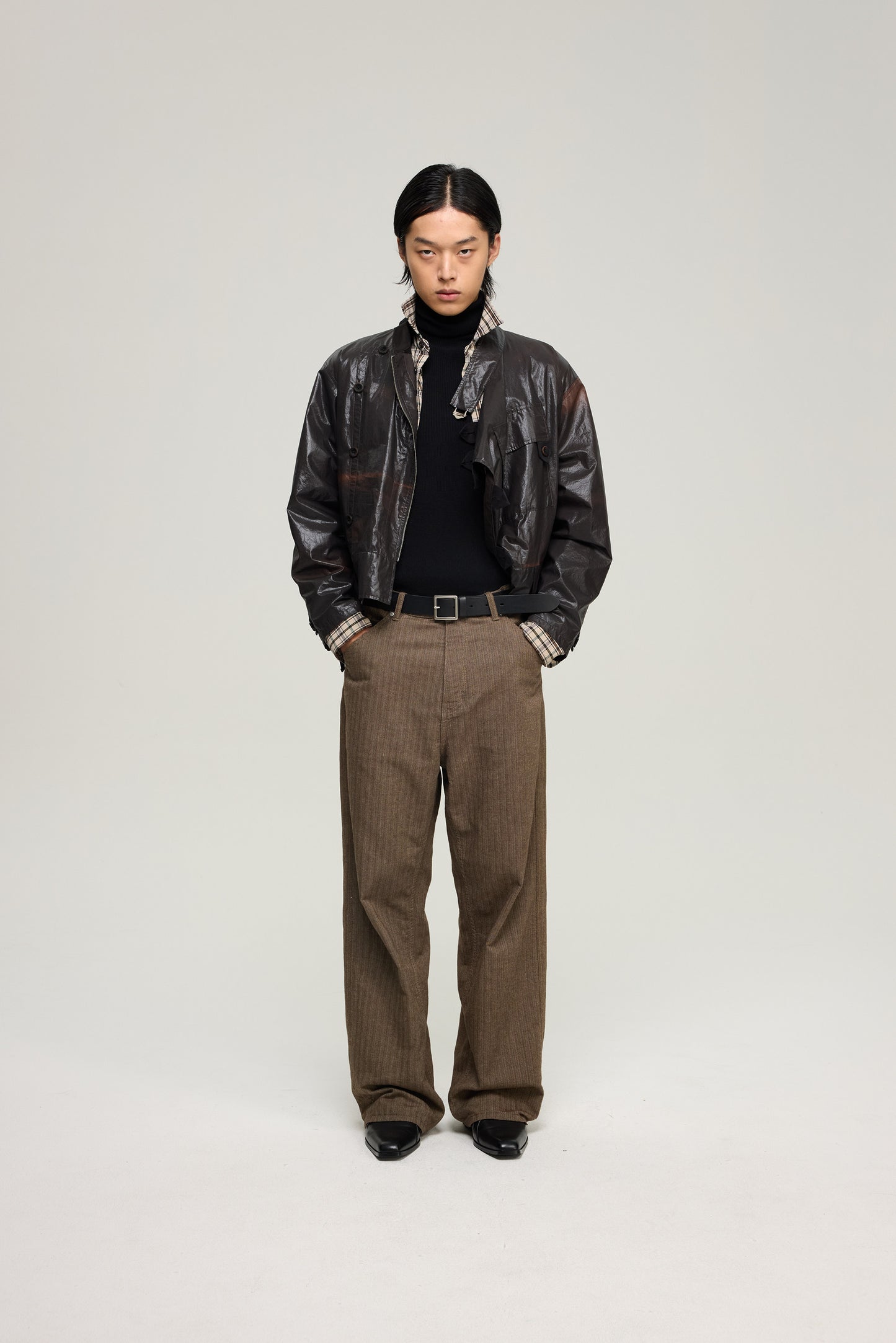 Retro Herringbone Casual Pants