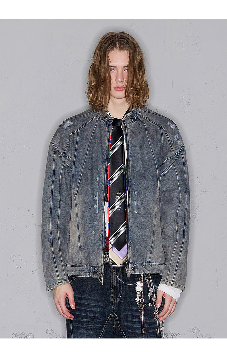 Dirty wash denim jacket