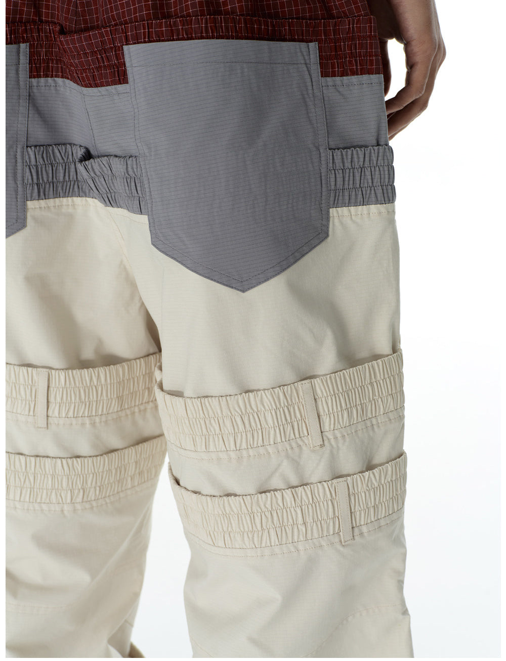 Retro-Style Multi-Waistband Color-Block Cargo Pants