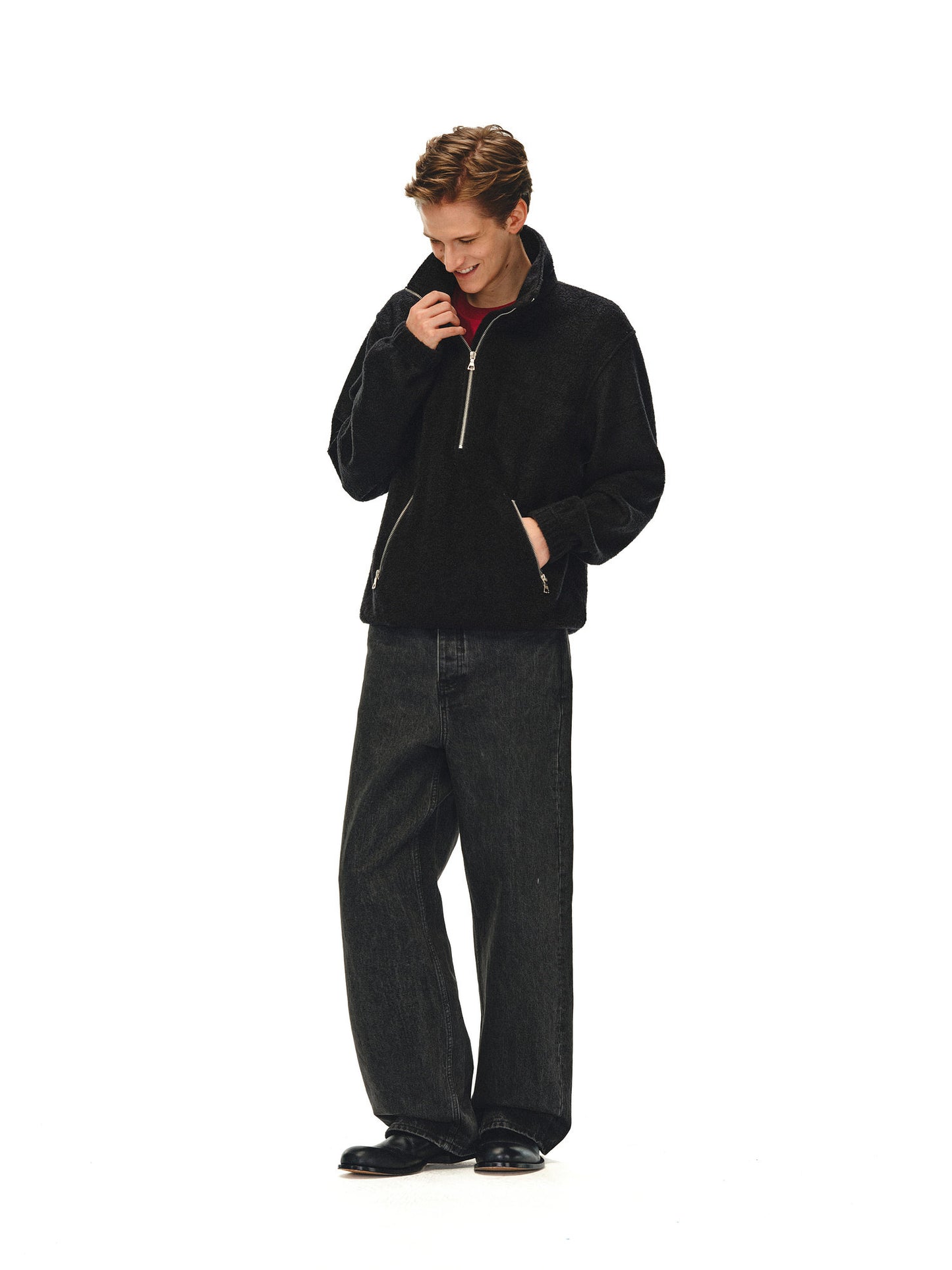 Half-Zip Pullover Wool Shirt