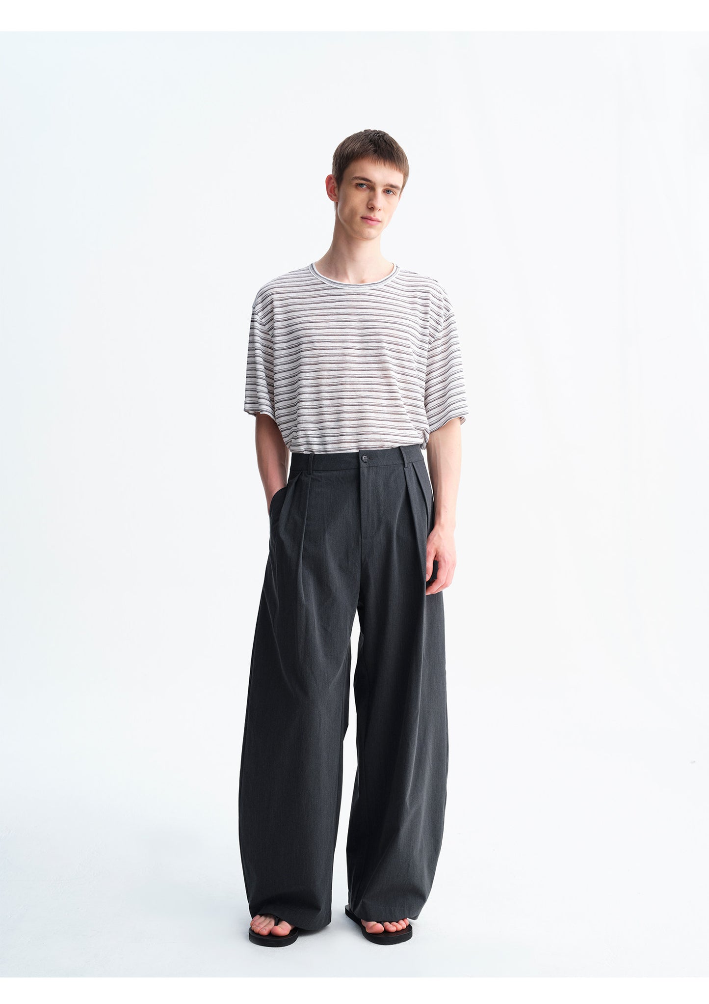 Casual Pants with Double Pleats