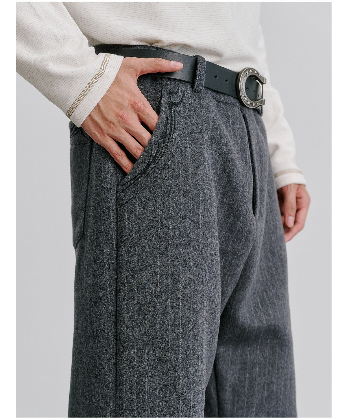 Wool Straight-Leg Pants