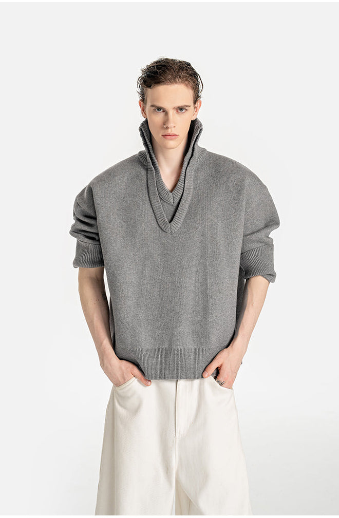 Double V-Neck Sweater