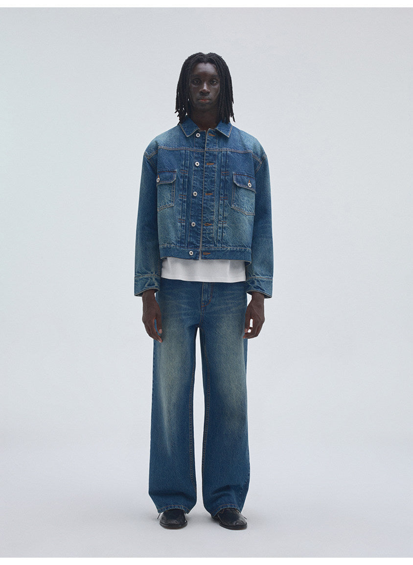 Vintage-Wash Denim Jacket