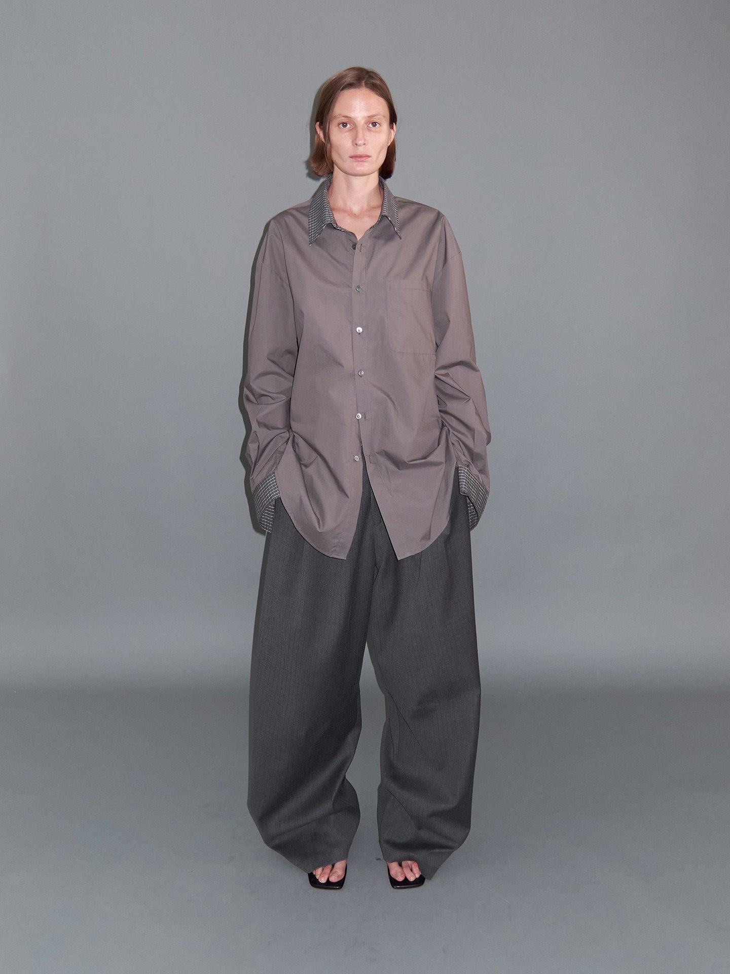 Loose-Fit Curved Casual Pants