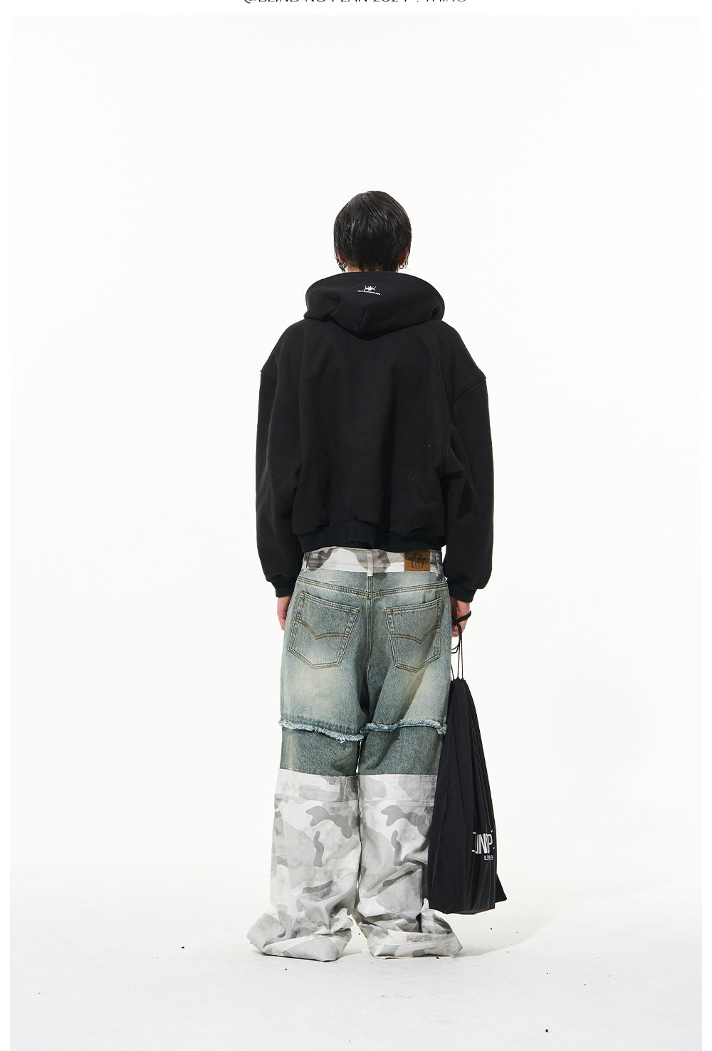 Two-layer camouflage denim pants