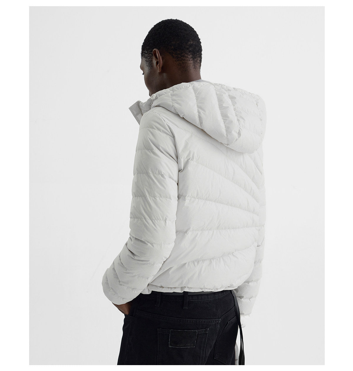 Embossed Straight-Line Quilted Down Jacket