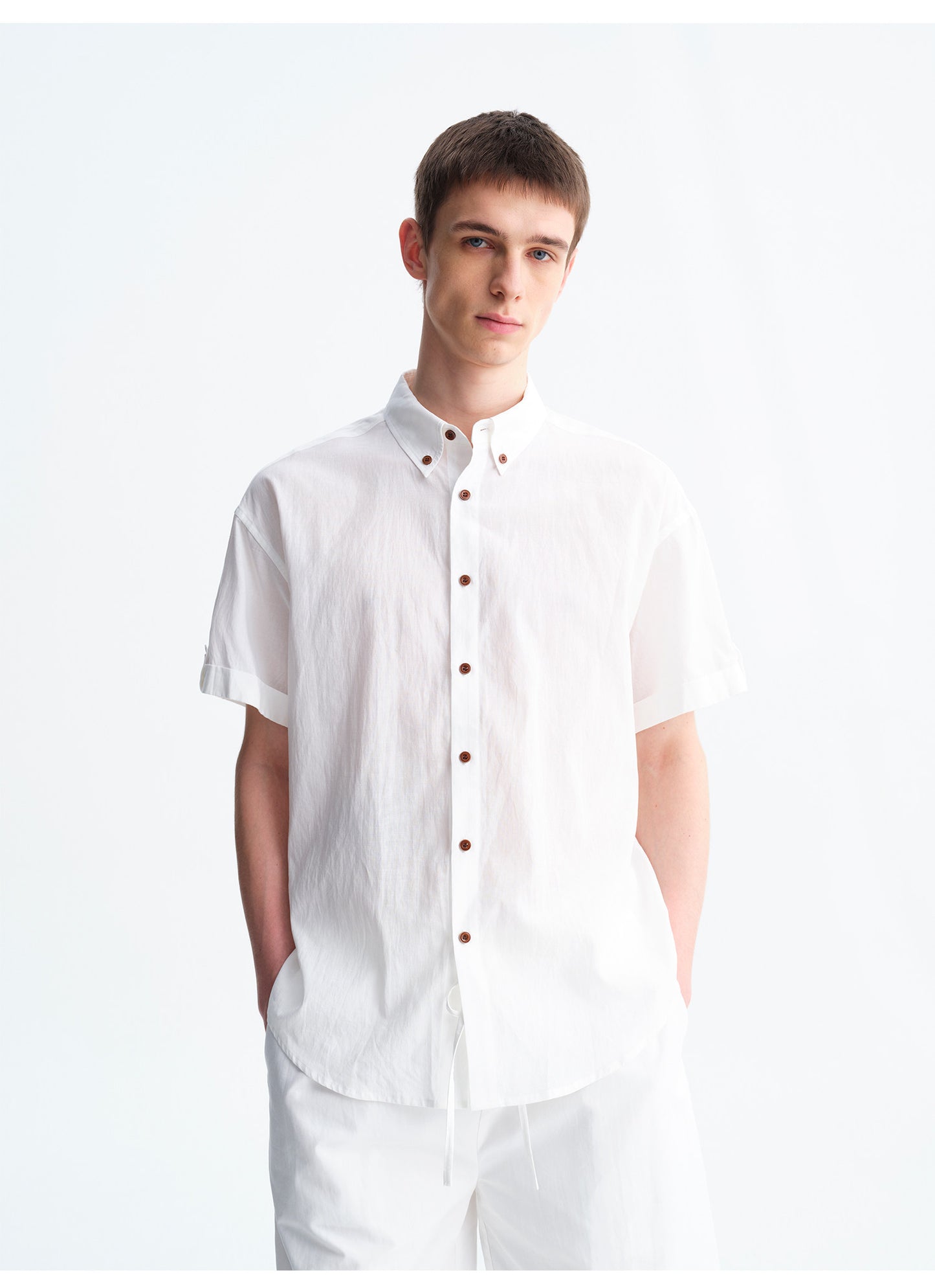 Shirt with Turn-Up Cuffs