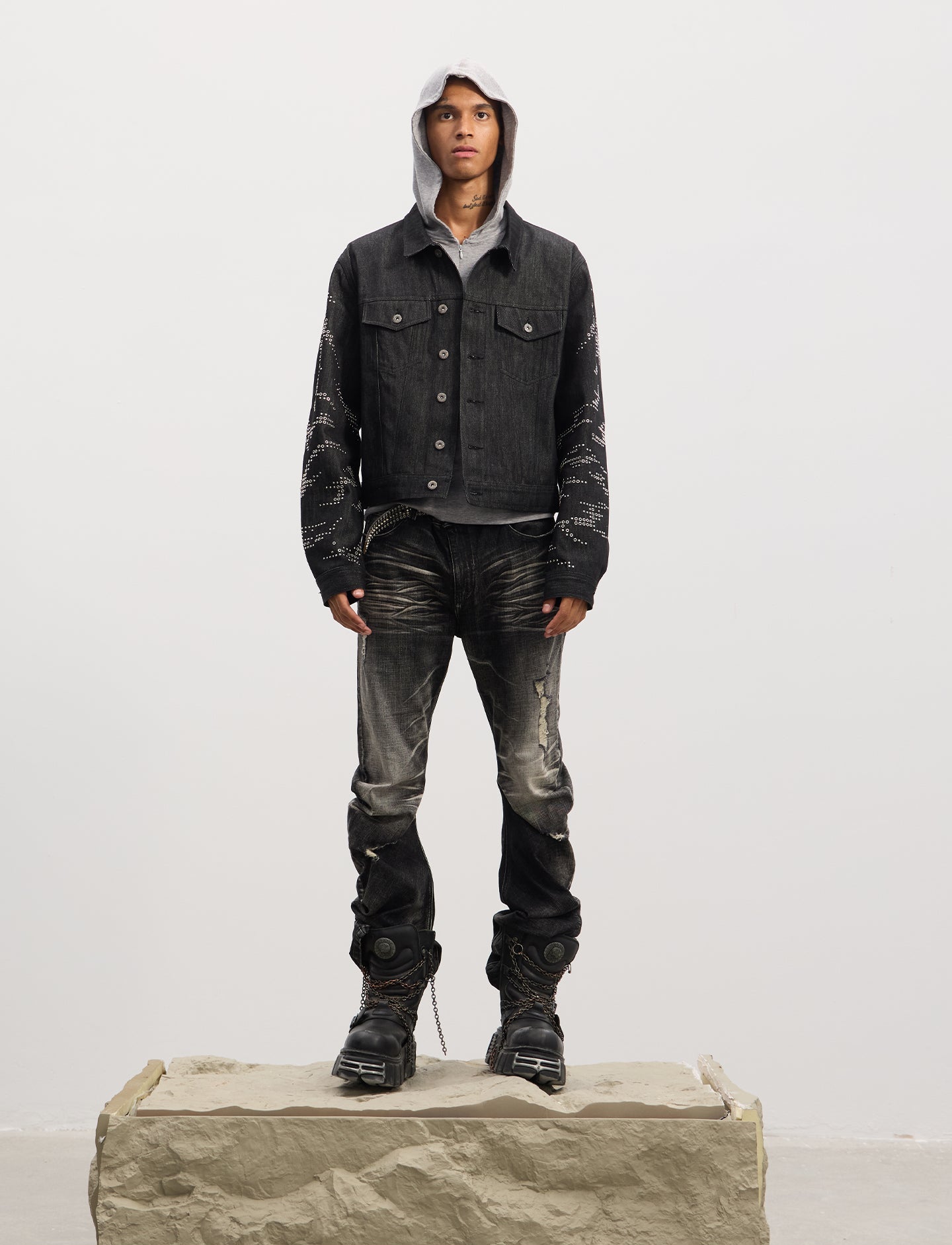 Heavy Tiger Print Denim Jacket