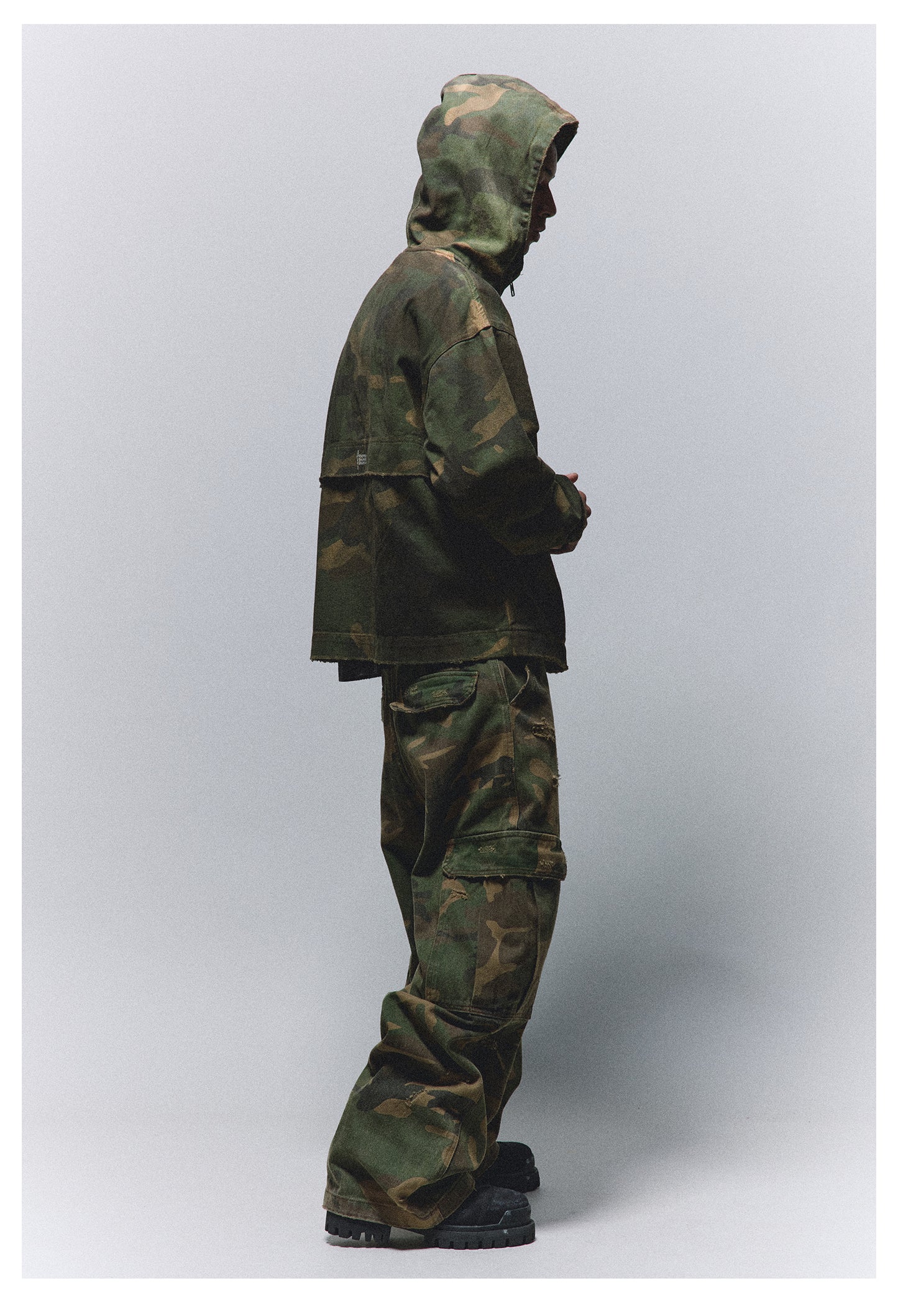 Camouflage Hooded Zipper Jacket