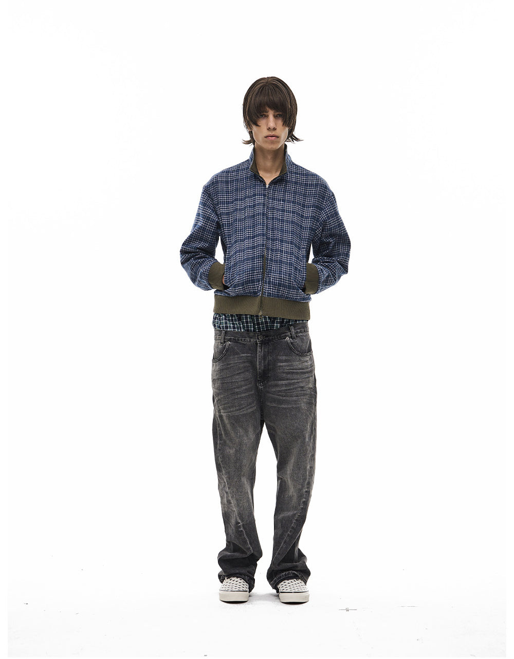 Vintage Reversible Stand-Collar Jacket