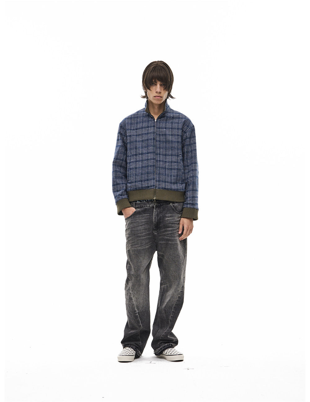Vintage Reversible Stand-Collar Jacket