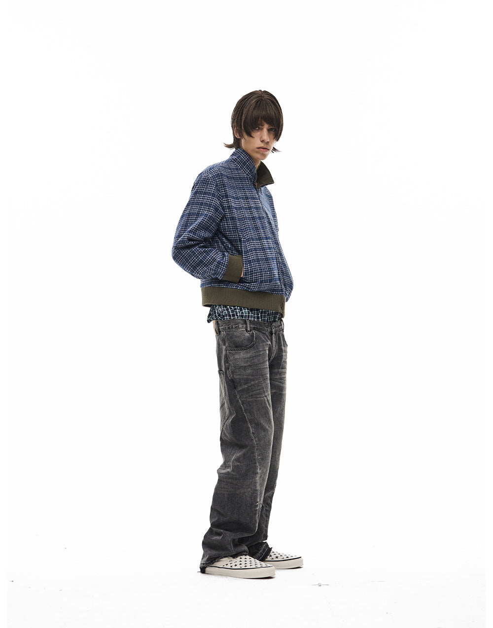 Vintage Reversible Stand-Collar Jacket
