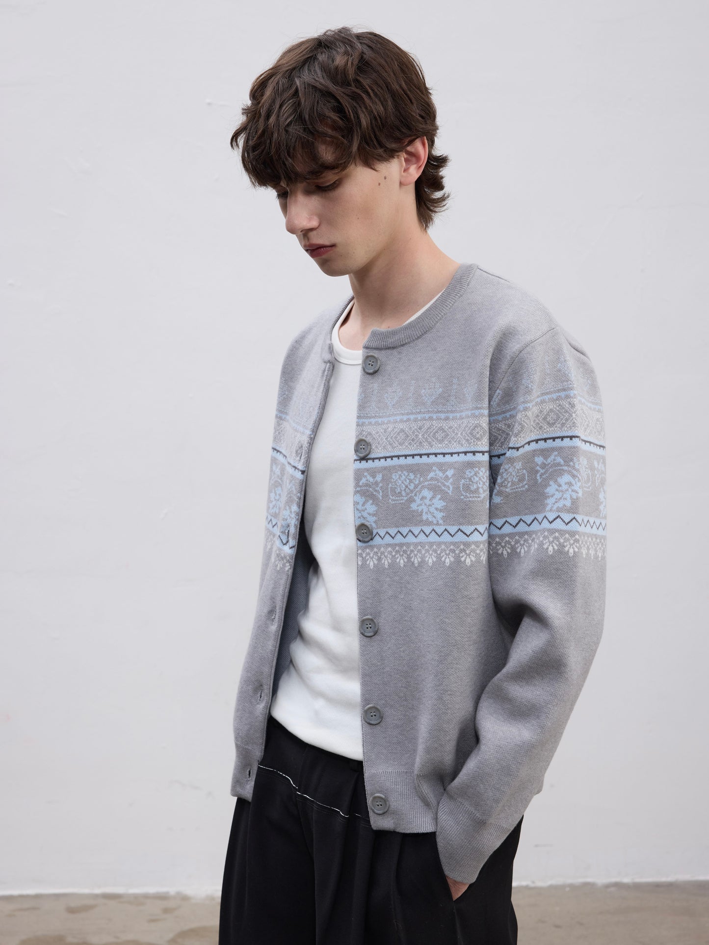 Jacquard Knit Cardigan