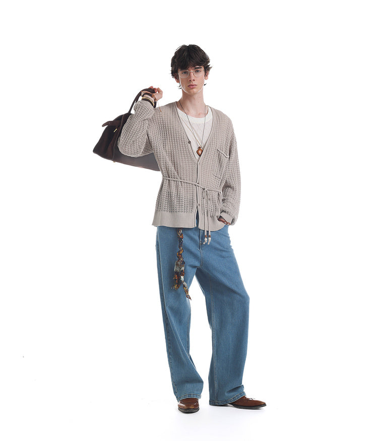 Beaded knit cardigan