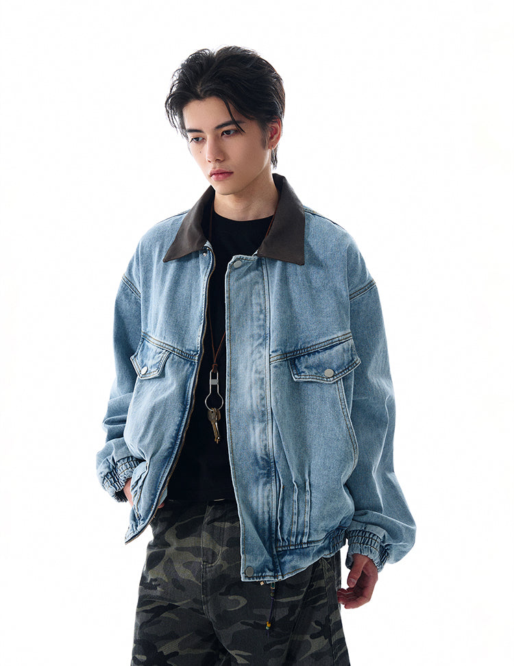 Niche Design Washed Denim Jacket