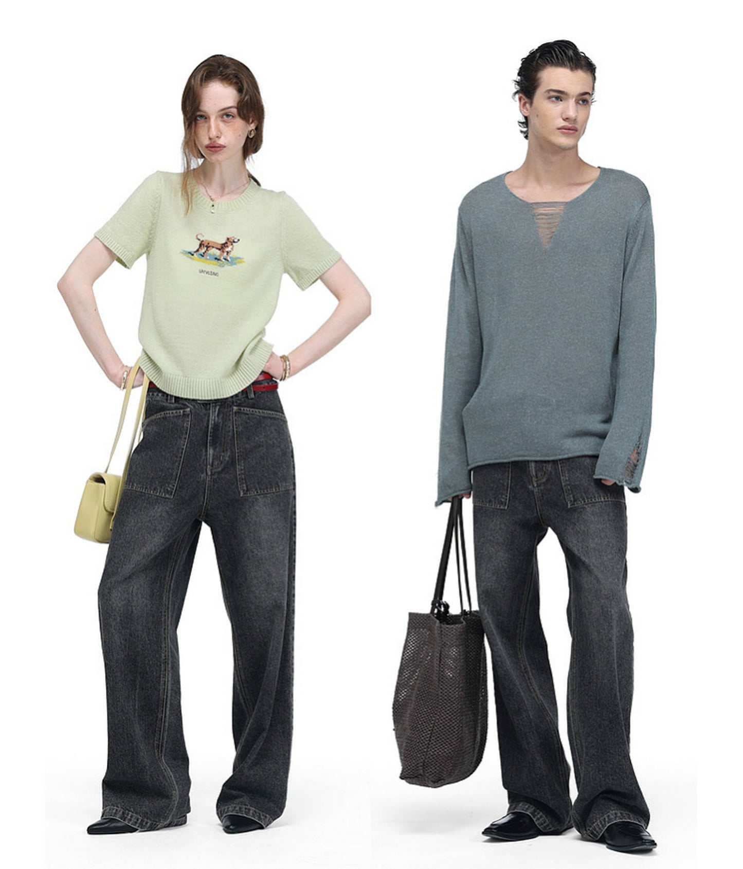 Wash-Mat Mid-Rise Straight-Leg Jeans