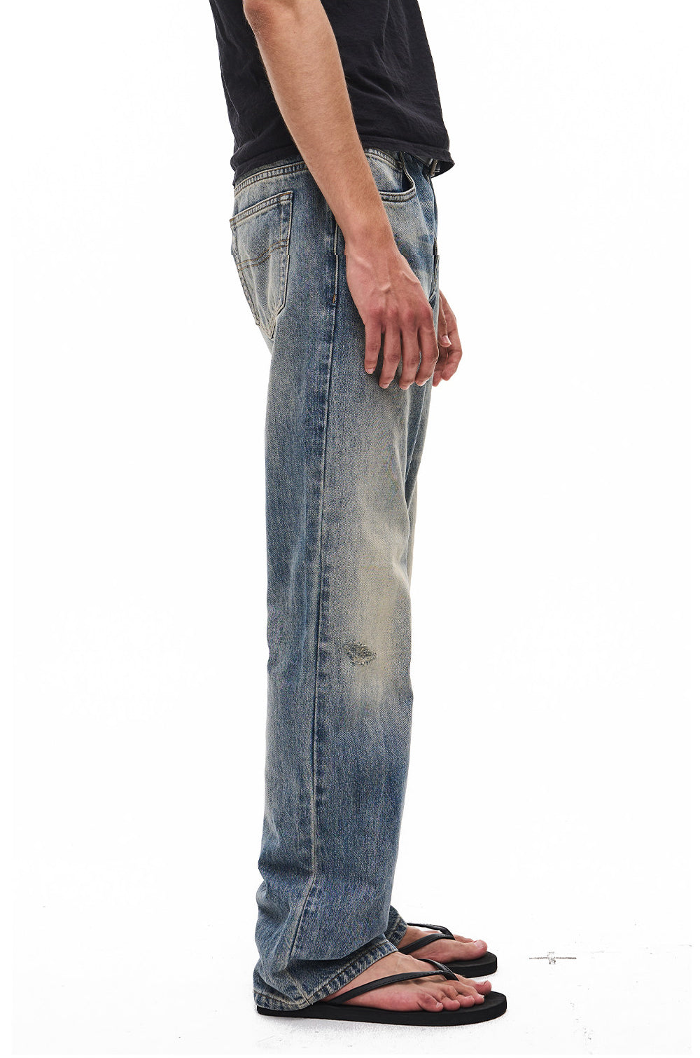 Vintage-Wash Slightly Flared Jeans