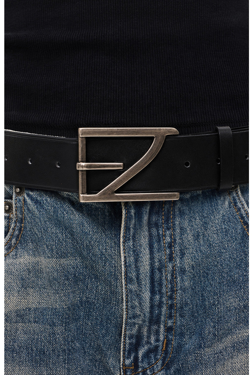 Vintage-Wash Slightly Flared Jeans