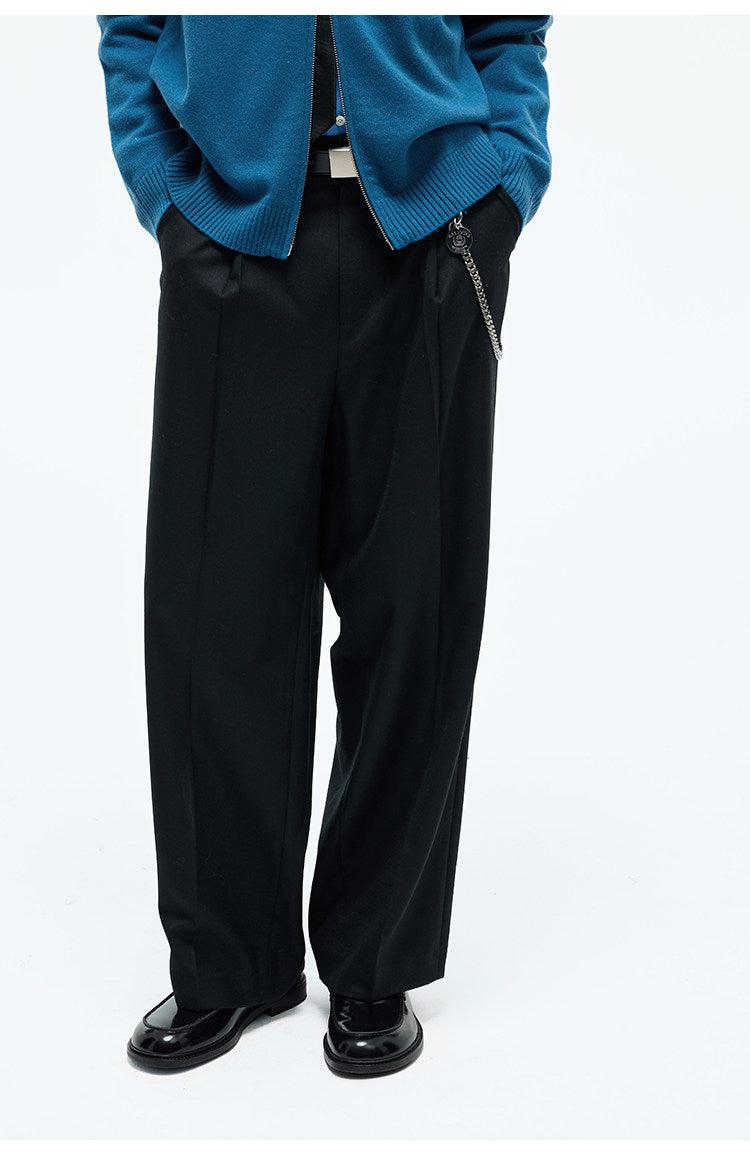 Elastic Waistband Straight Leg Casual Pants