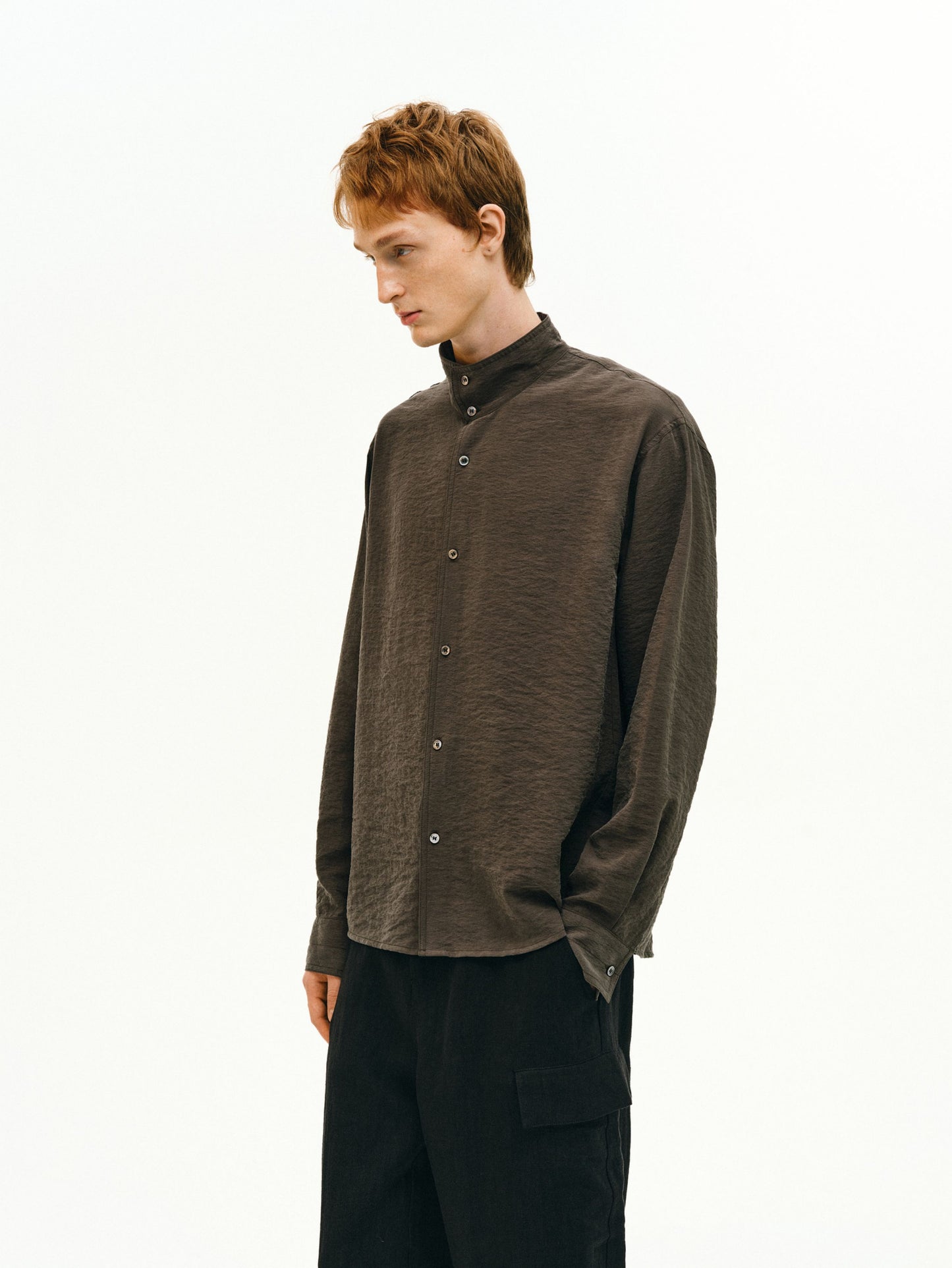 Silk Stand Collar Shirt