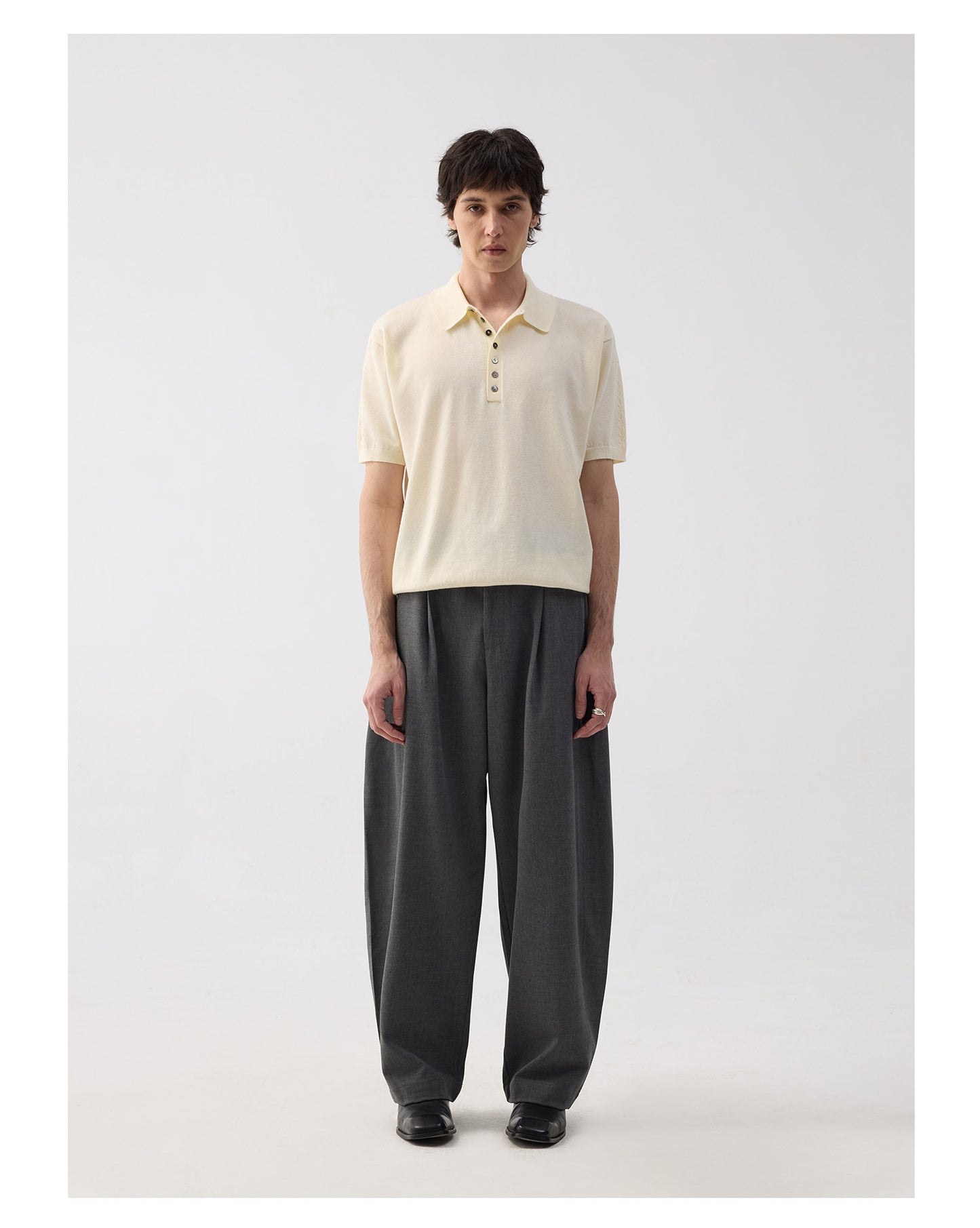 Side-Stitched Pleated Casual Pants