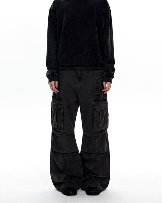 Multi-Pocket Pleated Cargo Pants