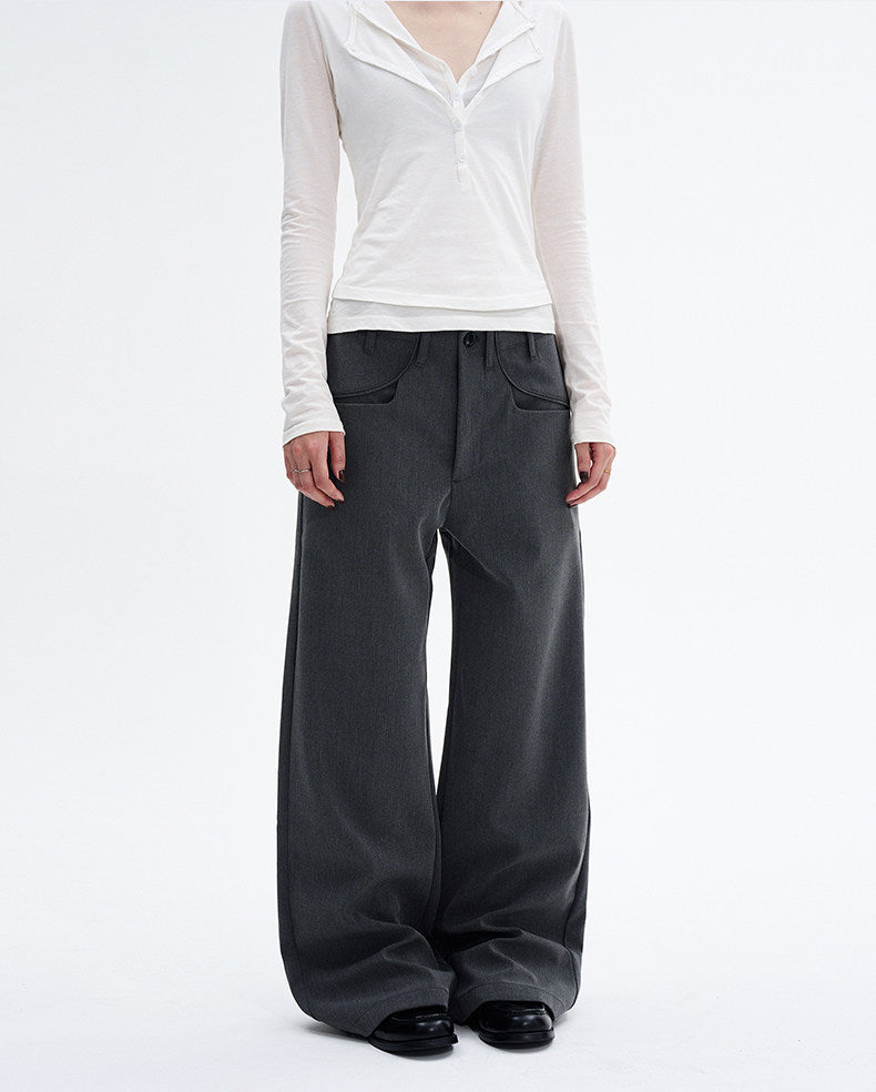 Luxury Straight-Leg Casual Pants