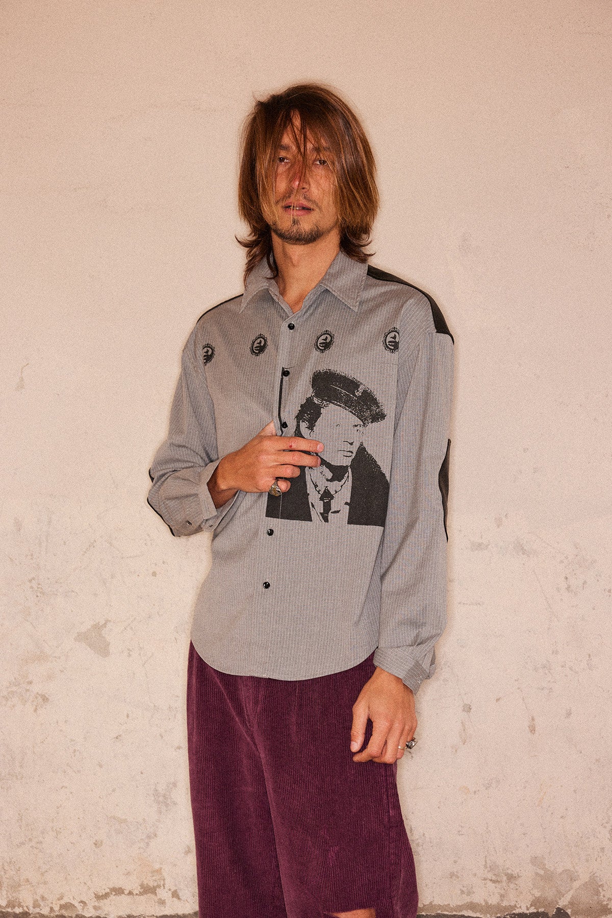 Patchwork Portrait Print Shirt