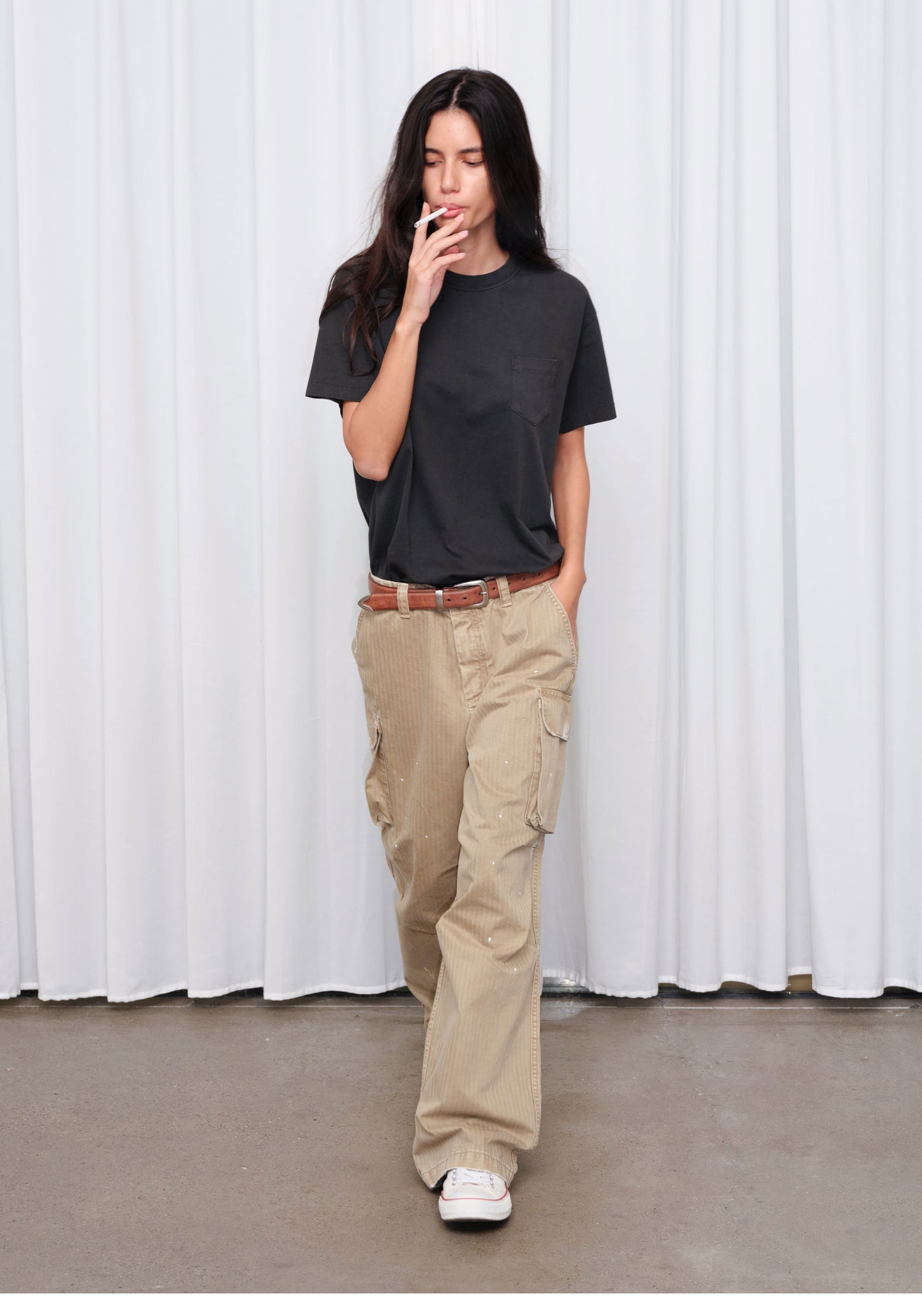 Vintage-Style Fitted T-Shirt