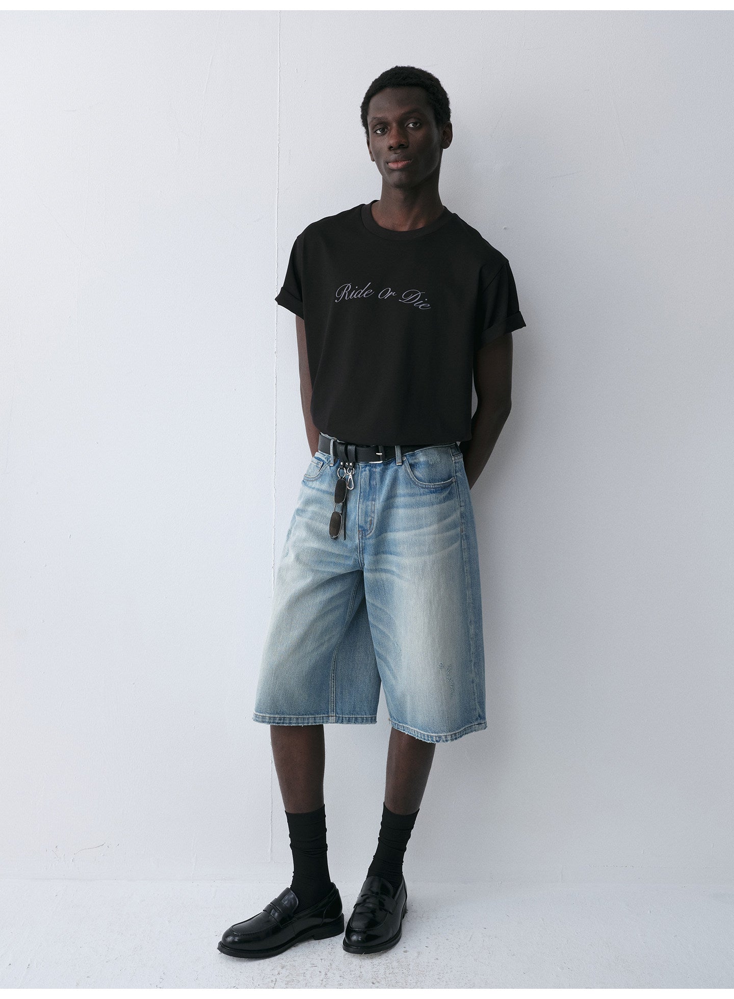 Round-Neck T-Shirt with Alphabet Print