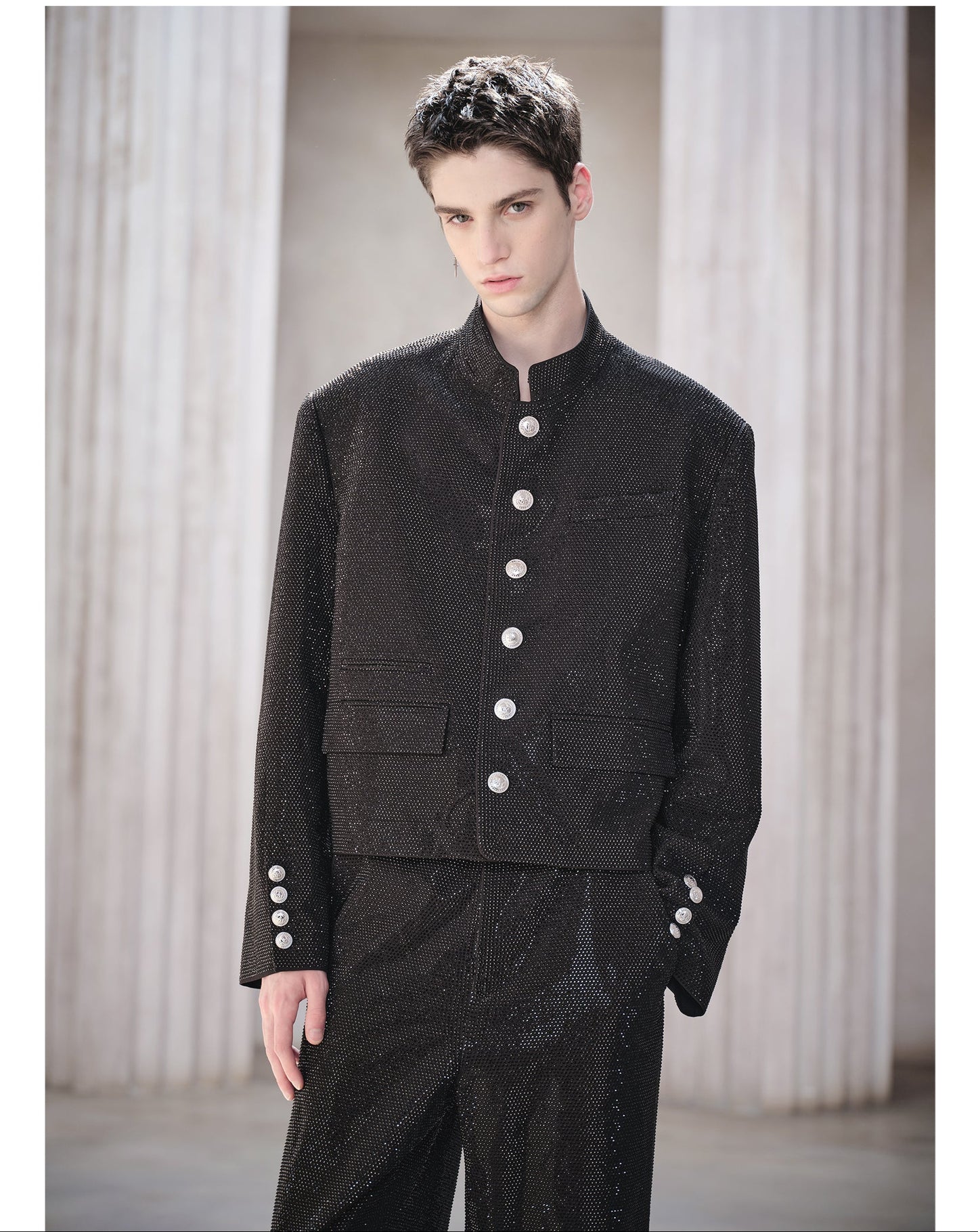 Full Rhinestone Design Jacket Set