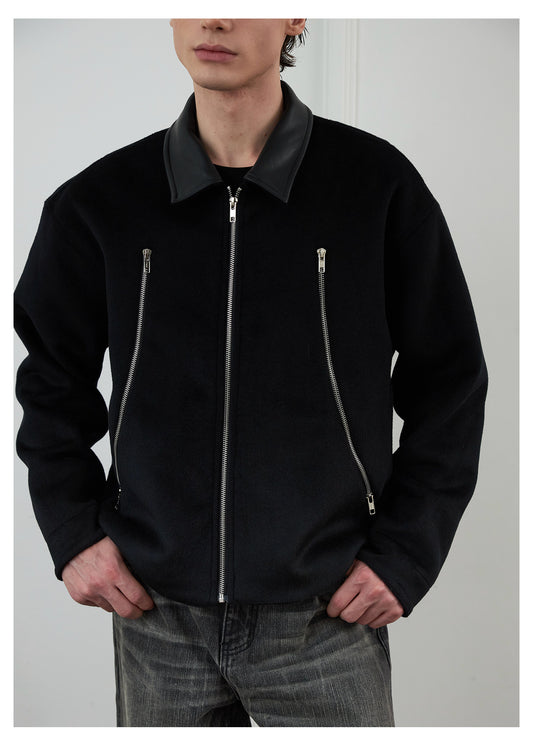 Heavyweight Wool Jacket with Zipper