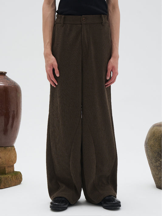 Side seam wide casual pants