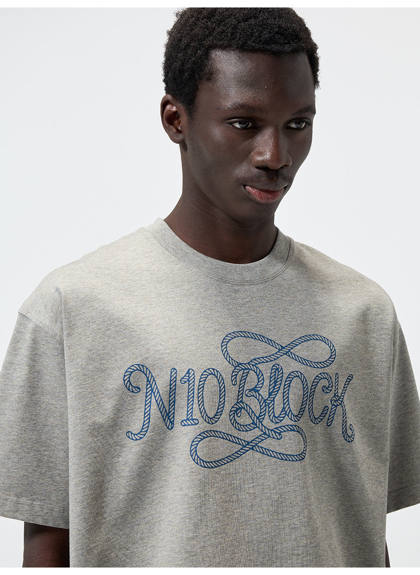 Water-Based Paste Print Crew Neck T-Shirt