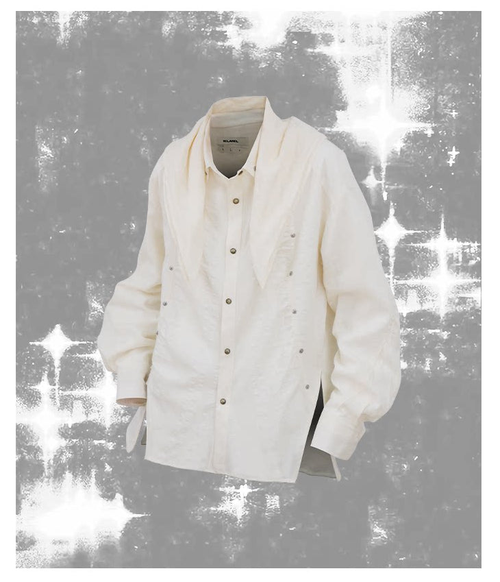 Shirt with a square scarf