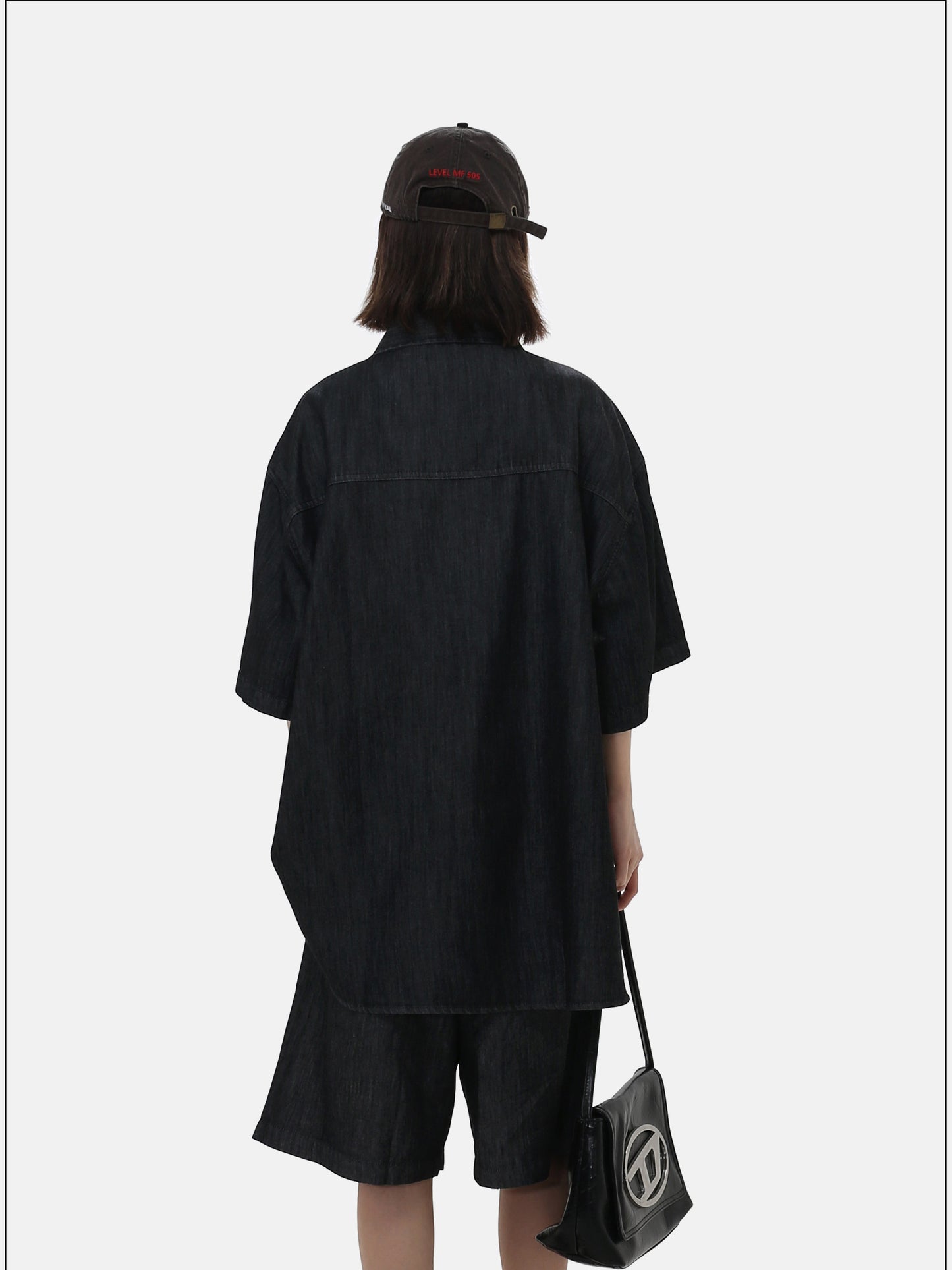 Trendy Loose-Fit Vintage-Style Denim Shirt Set